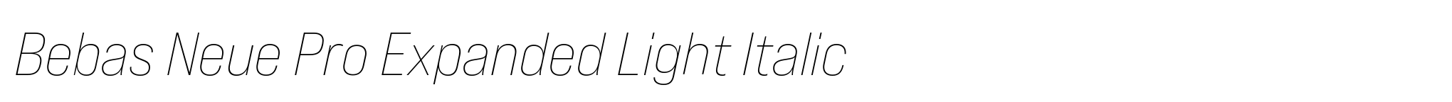 Bebas Neue Pro Expanded Light Italic image